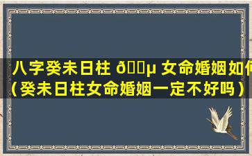 八字癸未日柱 🌵 女命婚姻如何（癸未日柱女命婚姻一定不好吗）